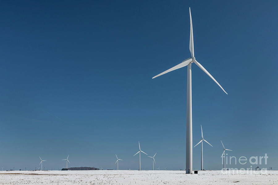 Wind Farm In Snow Photograph by Jim West/science Photo Library - Fine ...