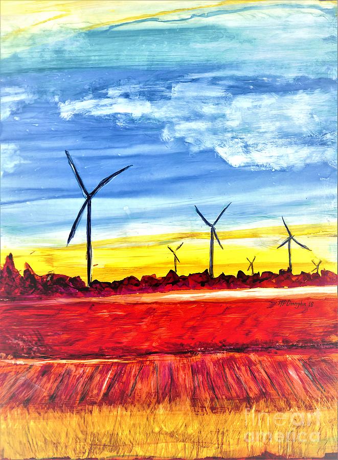 Wind Farm Painting by Patty Donoghue