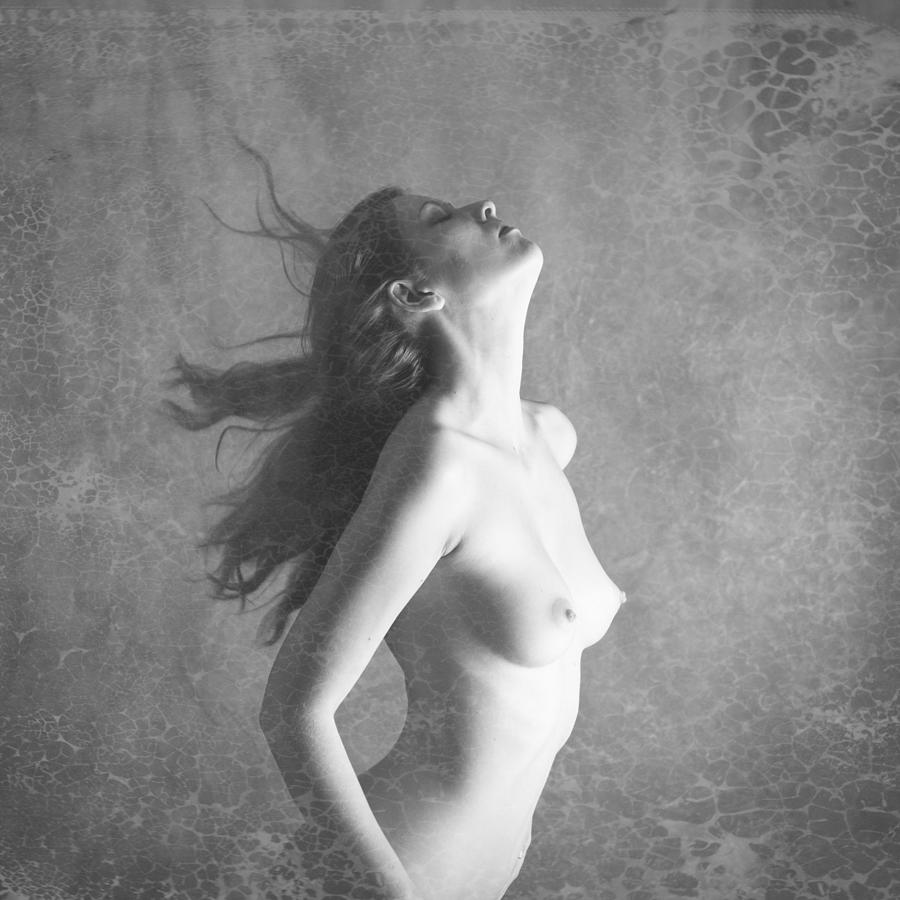 Nude Photograph - Wind In Her Hair by Mel Brackstone