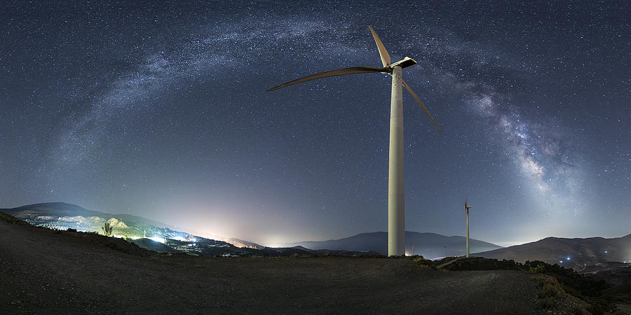 Night Photograph - Wind Power by Manuel Jose Guillen Abad