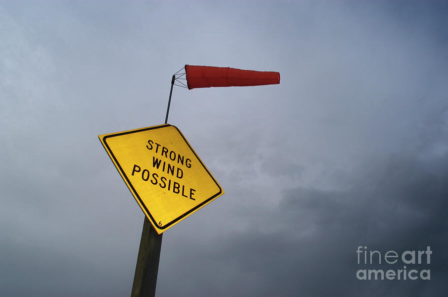 Wind Sock And Warning Sign Photograph by Jim Reed/science Photo Library