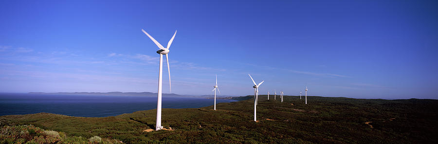 Wind Turbines At The Seaside, Albany Photograph by Panoramic Images