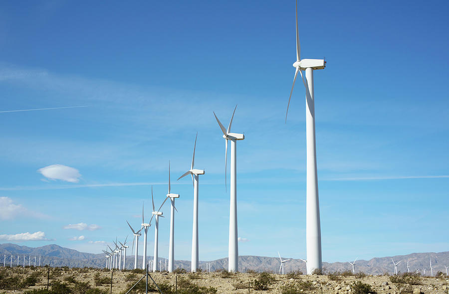 Wind Turbines San Gorgonio Pass Wind Farm Palm Springs California Usa Digital Art By