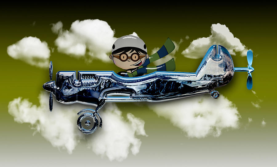 Wind Up Airplane 2 Mixed Media by Marvin Blaine