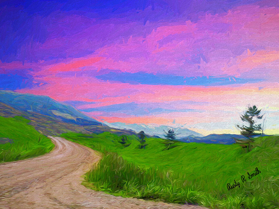 winding back road through mountains. by Rusty R Smith winding back road through mountains. by Rusty R Smith