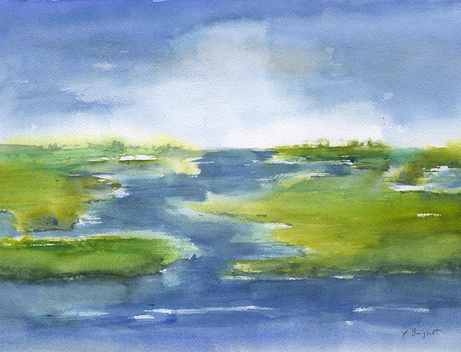 Winding Marsh Painting by Frank Bright