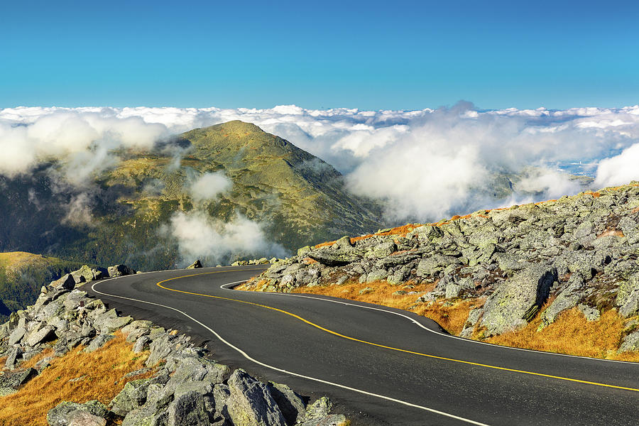 Winding road descending from Mount Washington, NH Photograph by Mihai Andritoiu