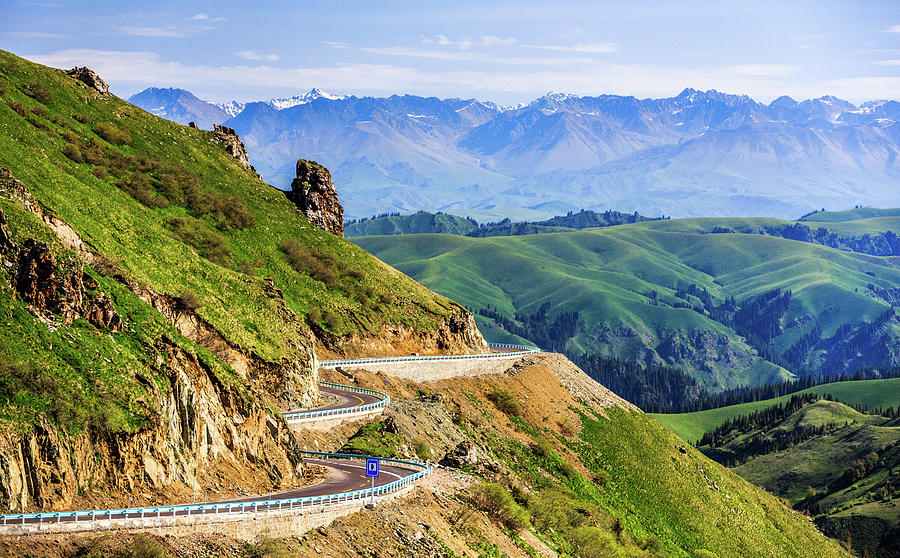 Winding Road On Tian Shan Mountains Photograph by Feng Wei Photography