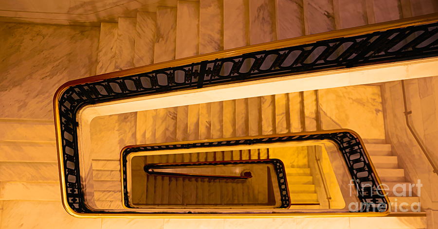 Winding Stairs Digital Art  Digital Art by Chuck Kuhn