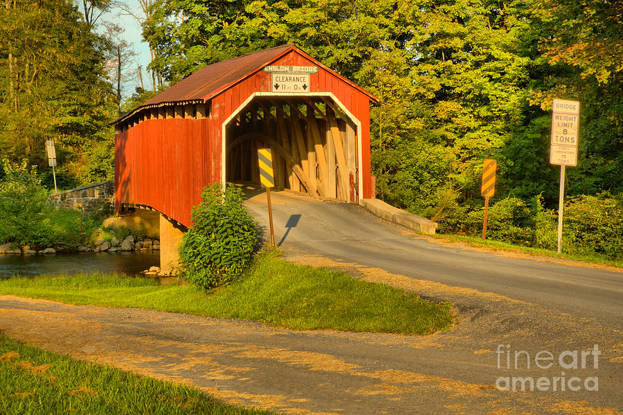 Winding Up To The Enslow Covered Bridge Photograph by Adam Jewell