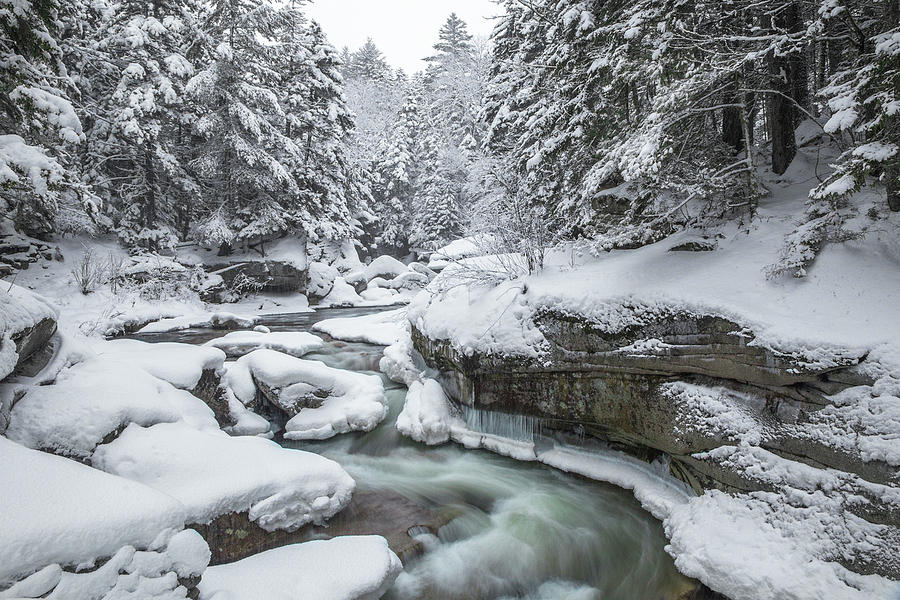 Winding Winter Stream Photograph by White Mountain Images