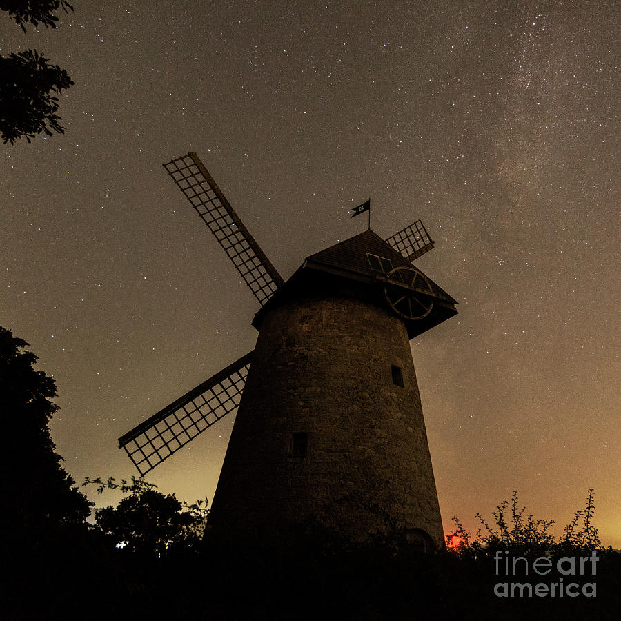 Windmill and Milky Way Photograph by Clayton Bastiani