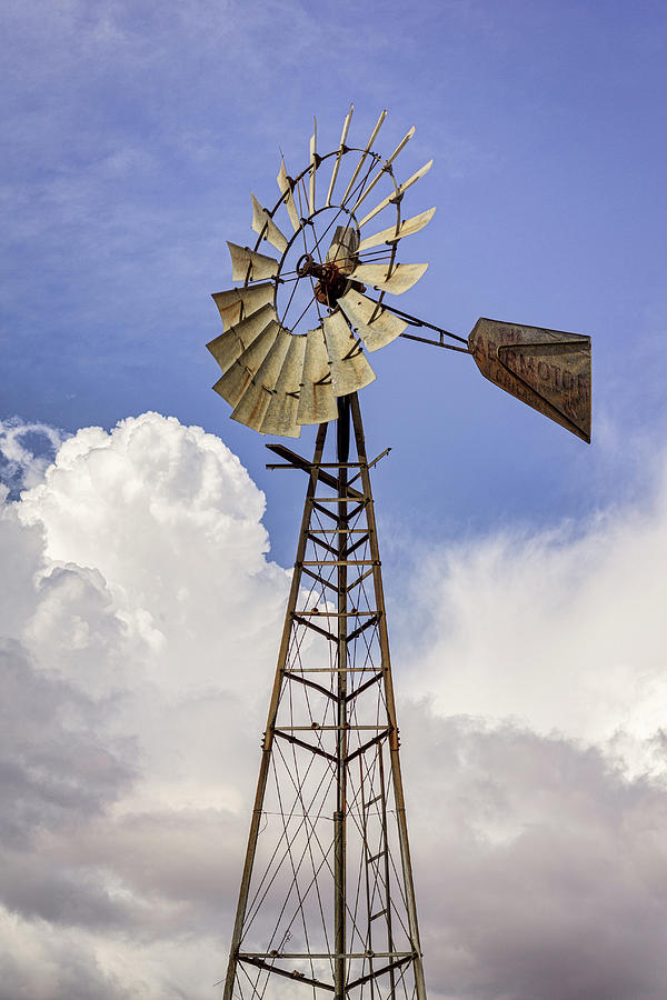 Blue Photograph - Windmill Before The Storm by Randy Bayne Blue Photograph - Windmill Before The Storm by Randy Bayne