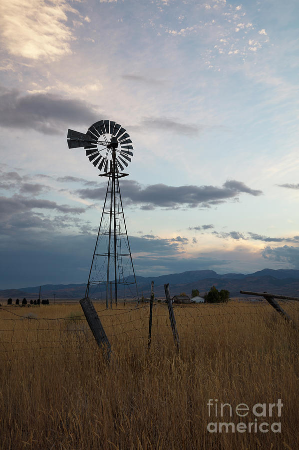 Windmill in Evening Photograph by Idaho Scenic Images Linda Lantzy