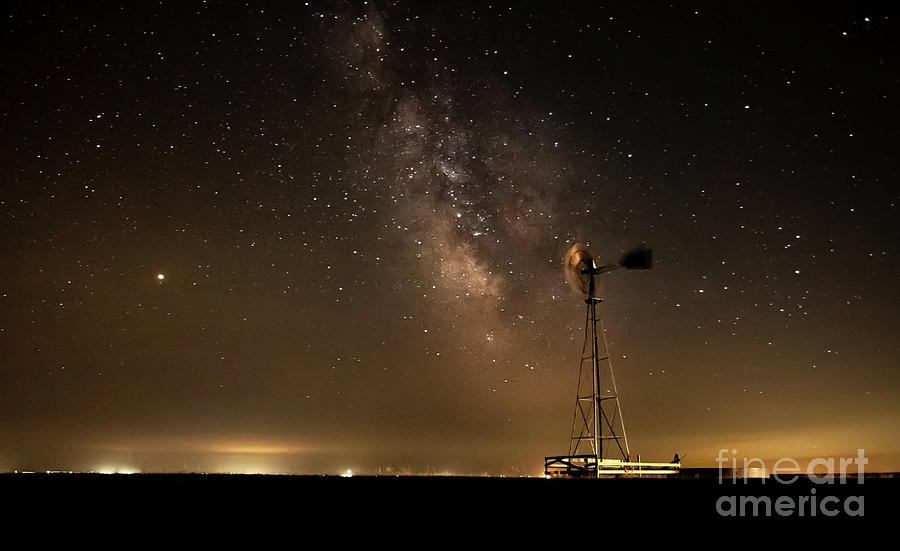 Windmill meets the Milky Way Photograph by Steven Reed