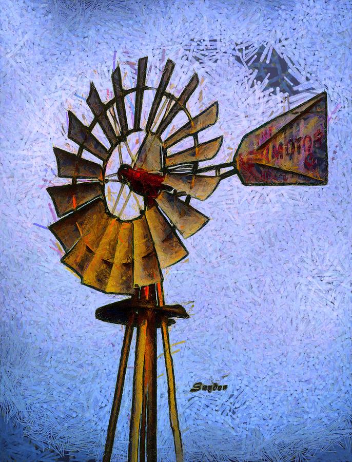 Windmill Sisquoc California Abstract Photograph by Floyd Snyder