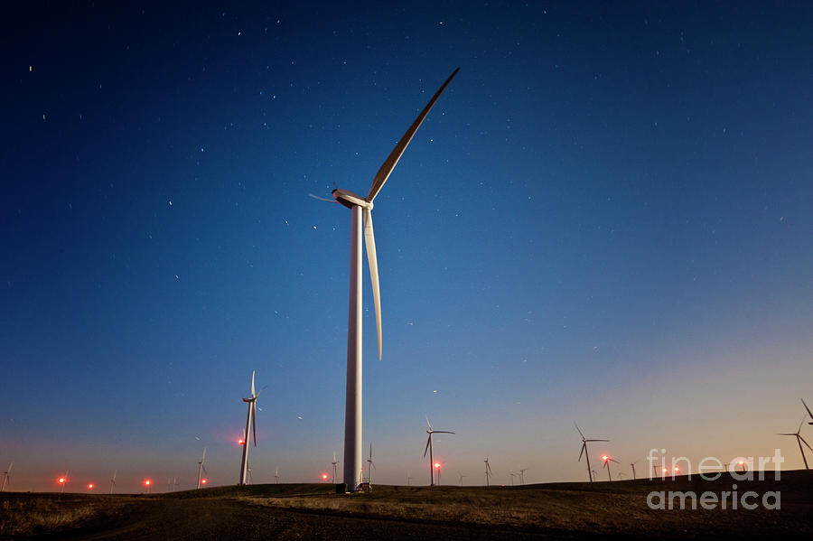 Windmills At Night Photograph by Susanne Friedrich