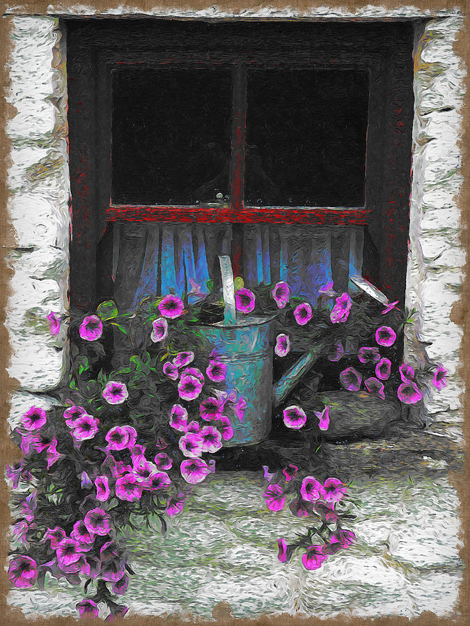 Window Flowers Digital Art by Ronald Bolokofsky