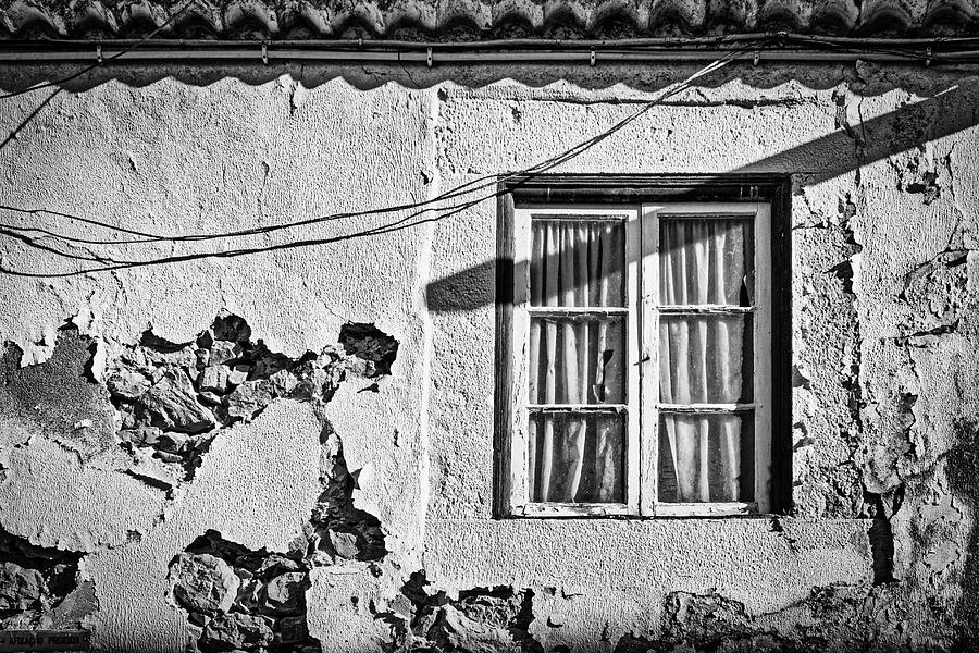 Window in a Crumbling Wall - Portugal Photograph by Stuart Litoff