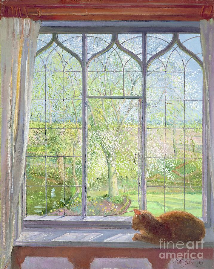 Window In Spring Painting by Timothy Easton