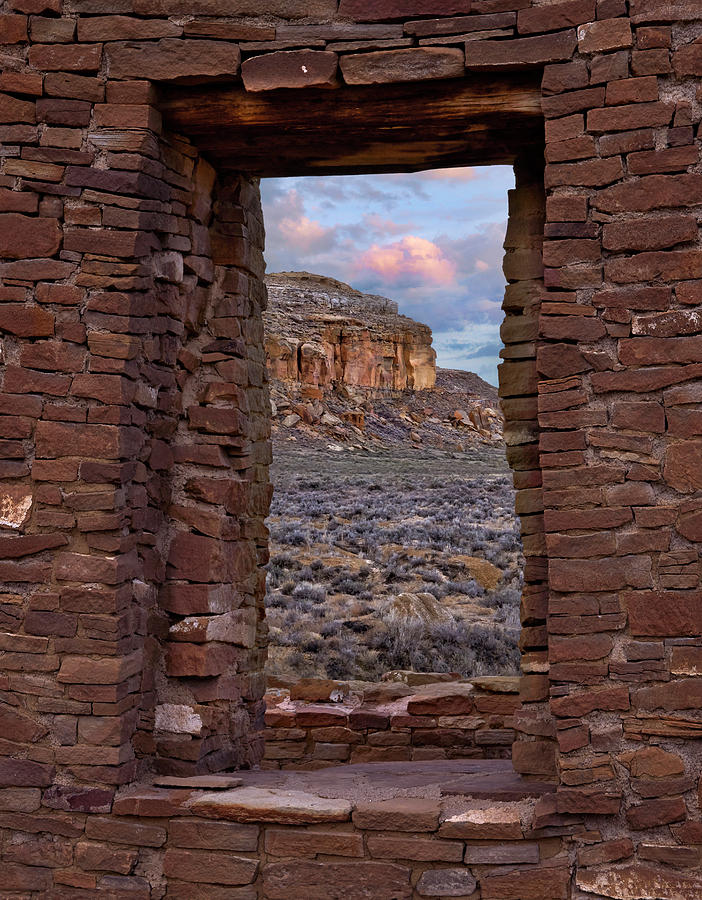 Window On South Mesa, Pueblo Del Arroyo, Chaco Culture National Historical Park, New Mexico Photograph by Tim Fitzharris