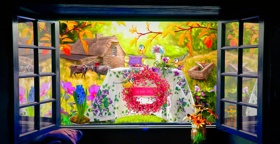 Window to the Garden Digital Art by Debra and Dave Vanderlaan