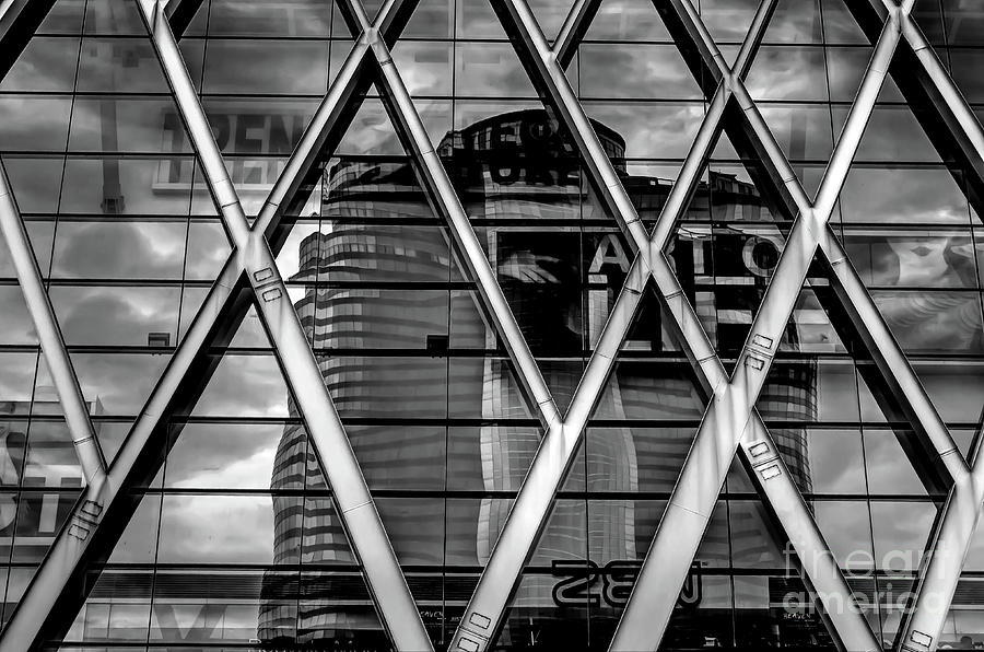 Windows Reflections In Black And White Photograph by Michelle Meenawong