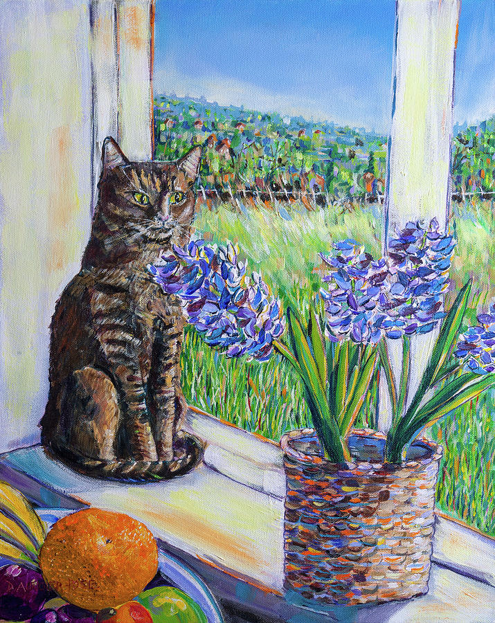 Windowsill Lookout Painting by Seeables Visual Arts