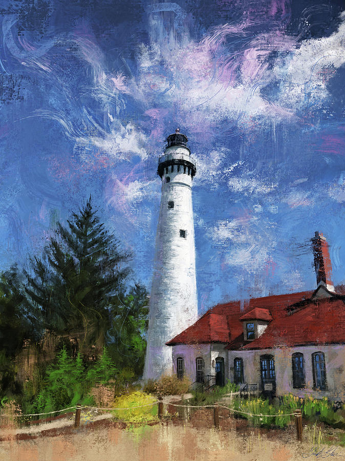Windpoint Lighthouse Digital Art by Garth Glazier