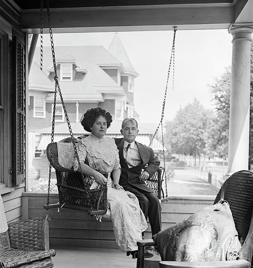 Windsor Mccay And Wife On Porch Swing Photograph by Bettmann