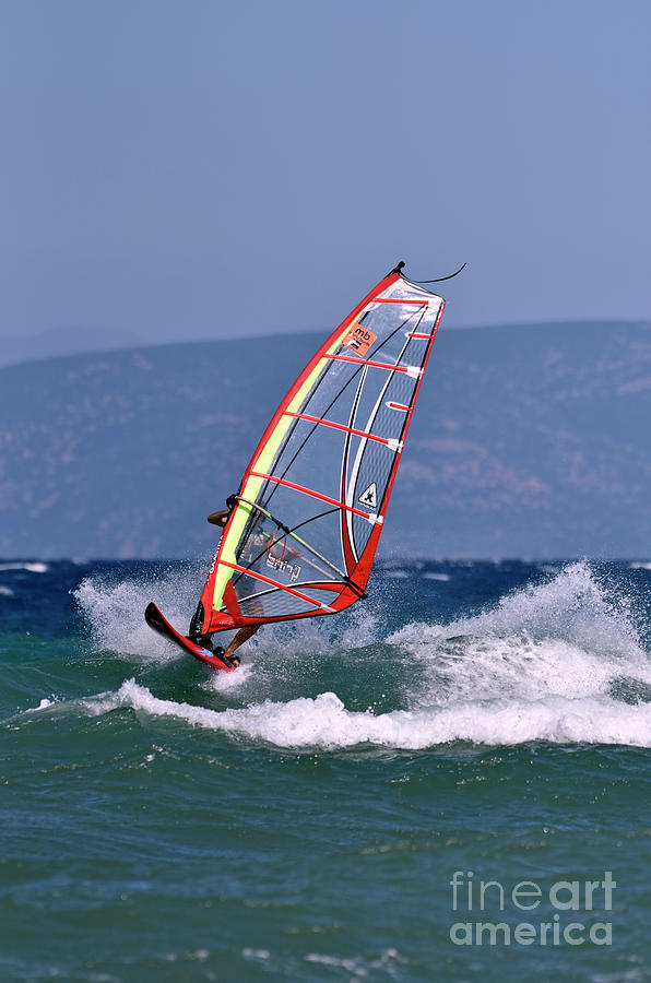 Windsurfing on a windy day VII Photograph by George Atsametakis