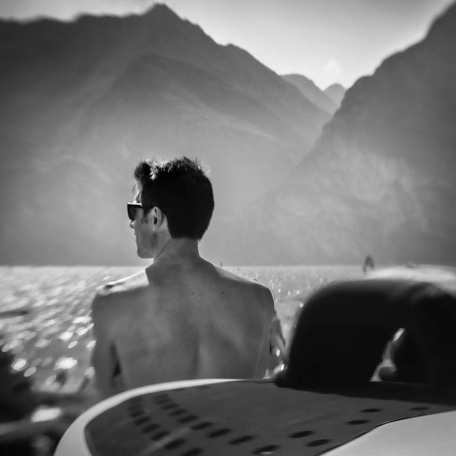 Mountain Photograph - Windsurfing On Lake Garda by Stephan Rckert