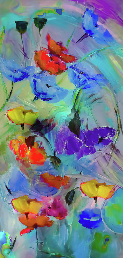 Windswept Poppy Digital Art by Lisa Kaiser