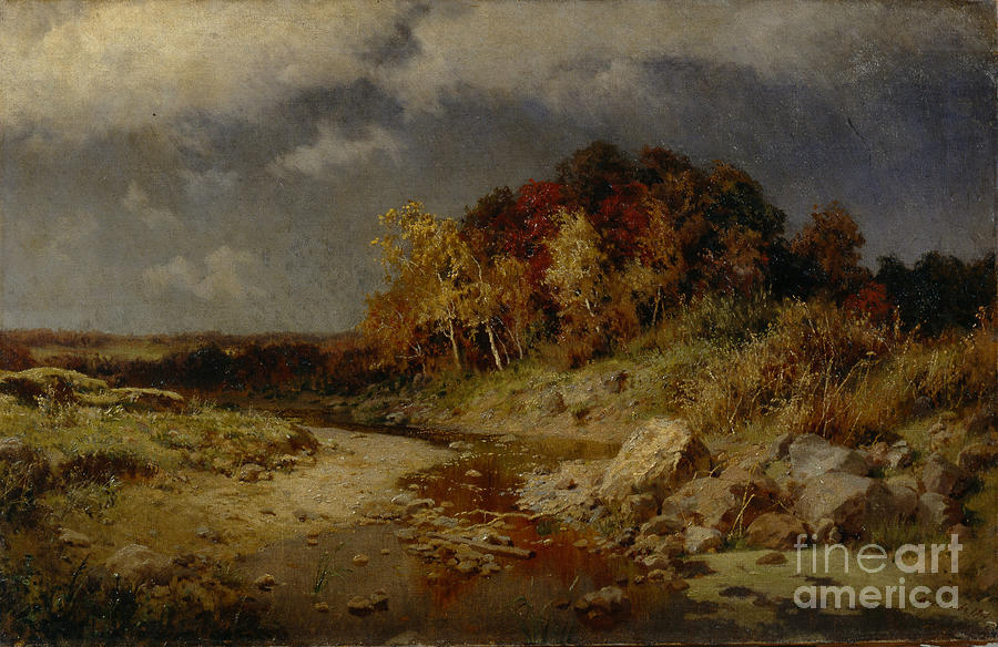 Windy Autumn Day, 1903. Artist Kiselev Drawing by Heritage Images
