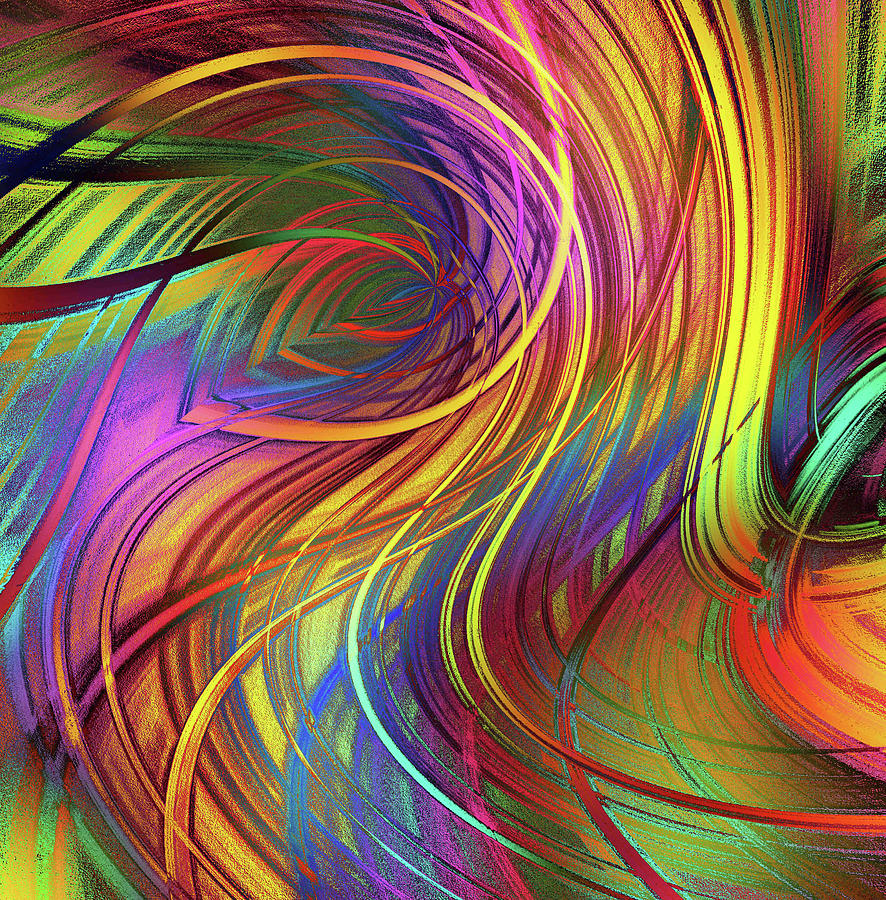 Abstraction Digital Art - Windy Day by Grace Iradian