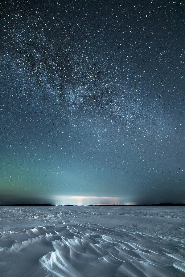 Winter Photograph - Windy night by Toni Heikkinen