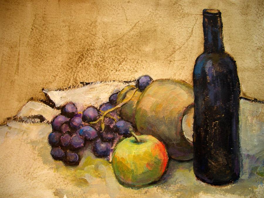 Wine Painting - Wine by Johannes Strieder