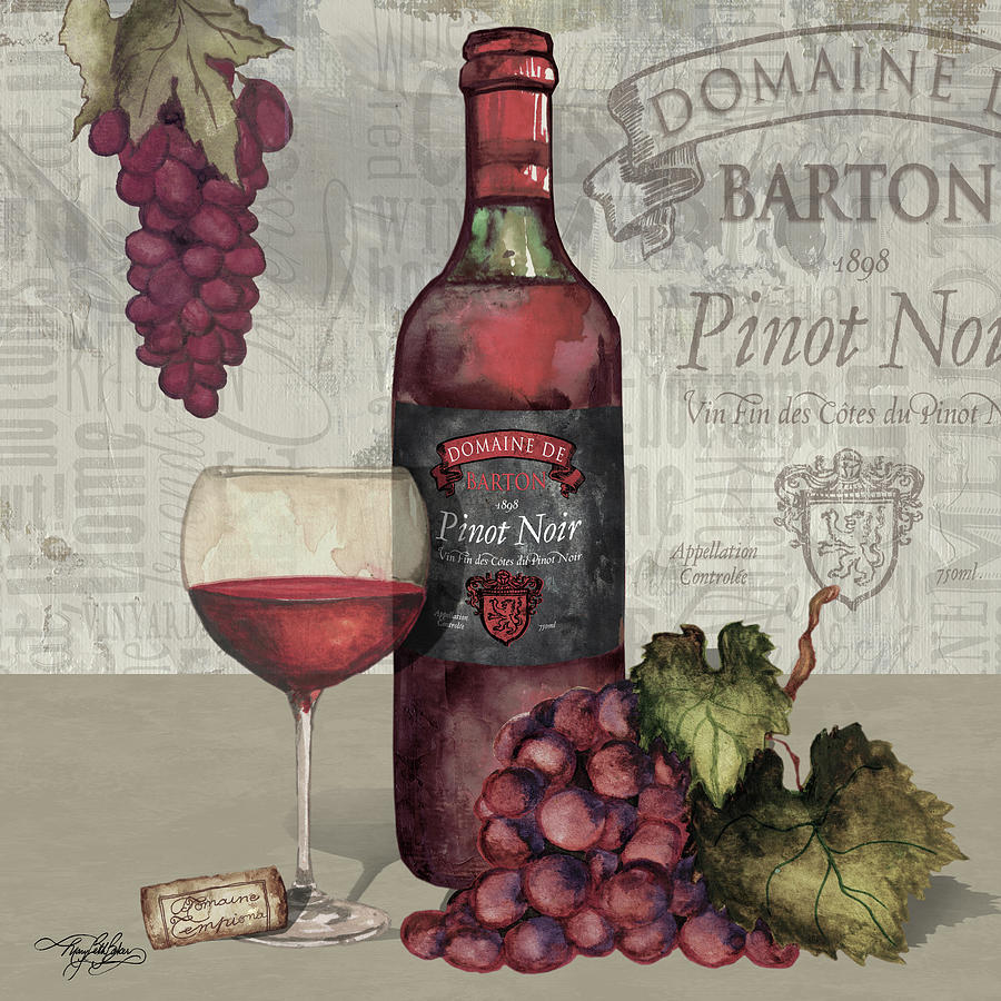 Wine And Grapes I Painting by Mary Beth Baker Wine And Grapes I Painting by Mary Beth Baker