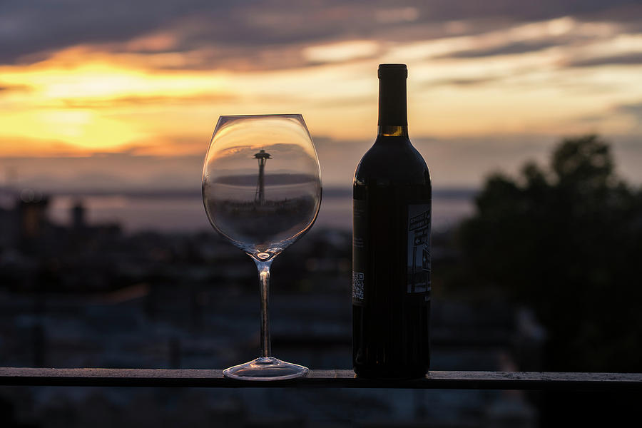 Wine At Sunset In Seattle Photograph by Matt McDonald