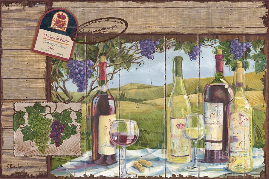Wine Painting - Wine Country Collage Horizontal by Paul Brent