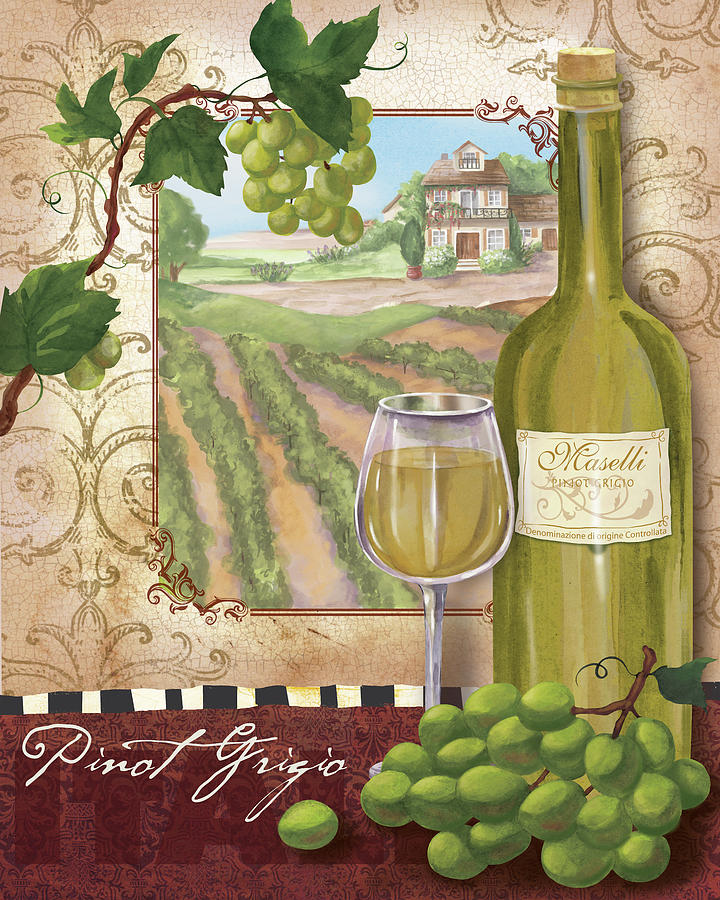 Grape Mixed Media - Wine Country II by Fiona Stokes-gilbert