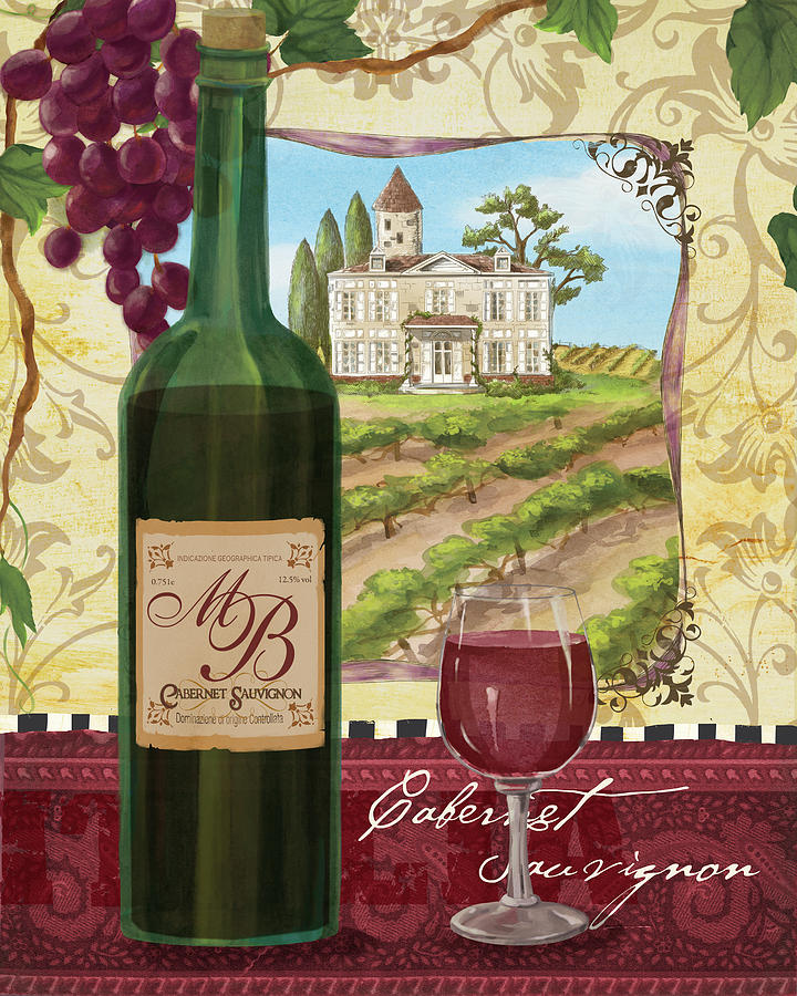 Grape Mixed Media - Wine Country IIi by Fiona Stokes-gilbert