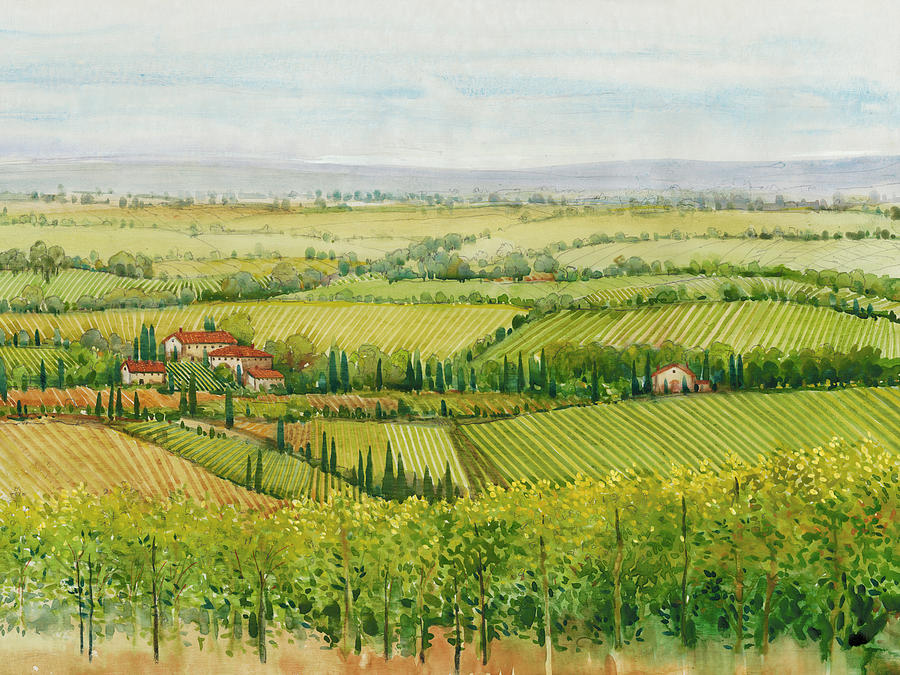 Landscape Painting - Wine Country View I by Tim Otoole