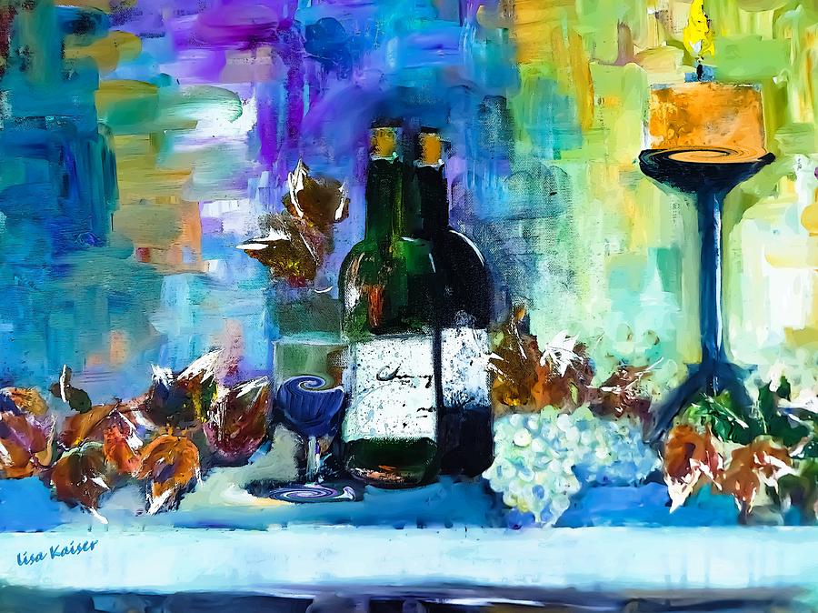 Wine For Me Two Painting by Lisa Kaiser