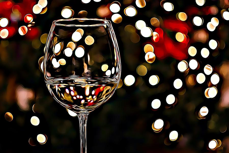 wine glass with lights