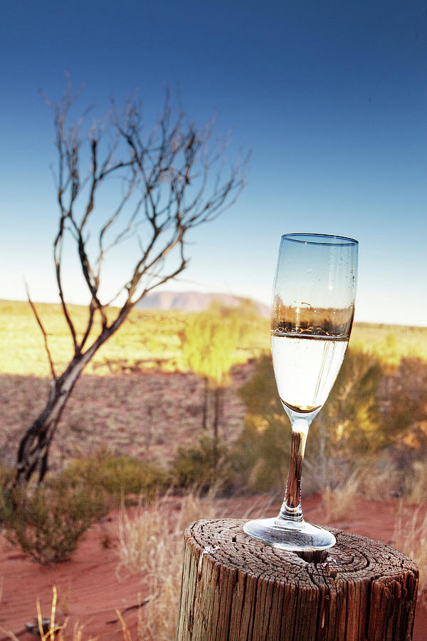Uluru Kata Tjuta National Park Digital Art - Wine Glass Near Ayers Rock Australia by Maurizio Rellini