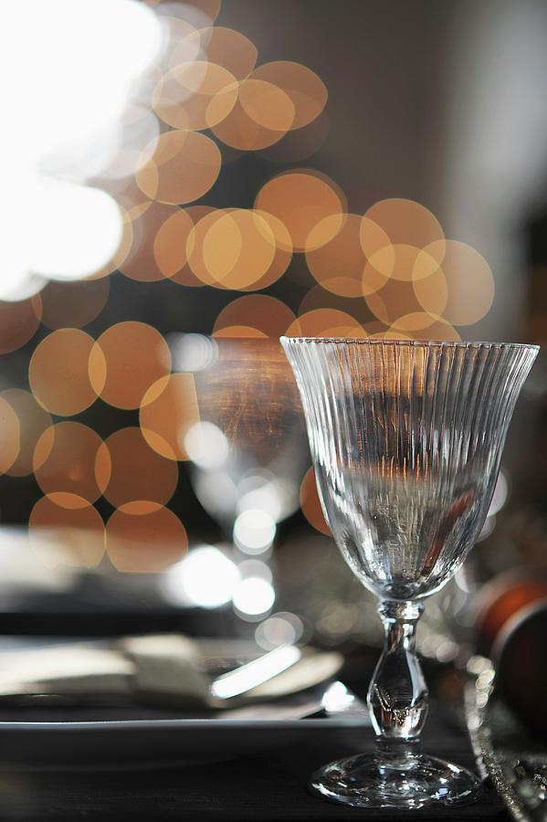 Wine Glasses On Set Table Photograph by Alexandra Feitsch
