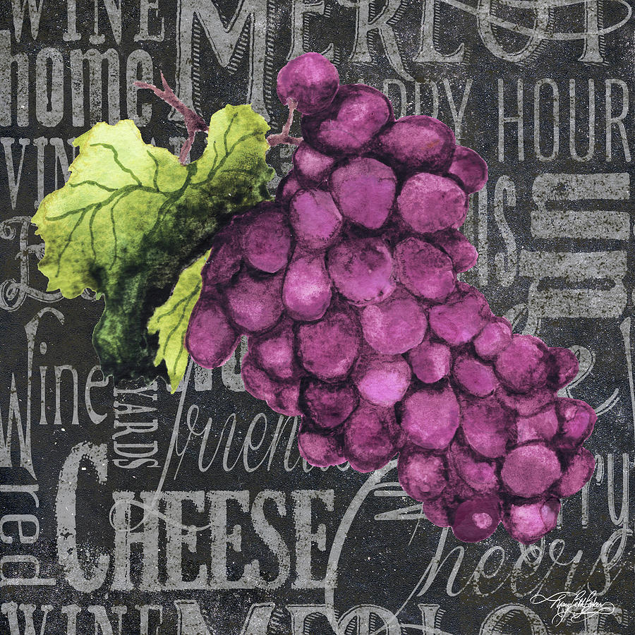 Wine Painting - Wine Grapes IIi by Mary Beth Baker
