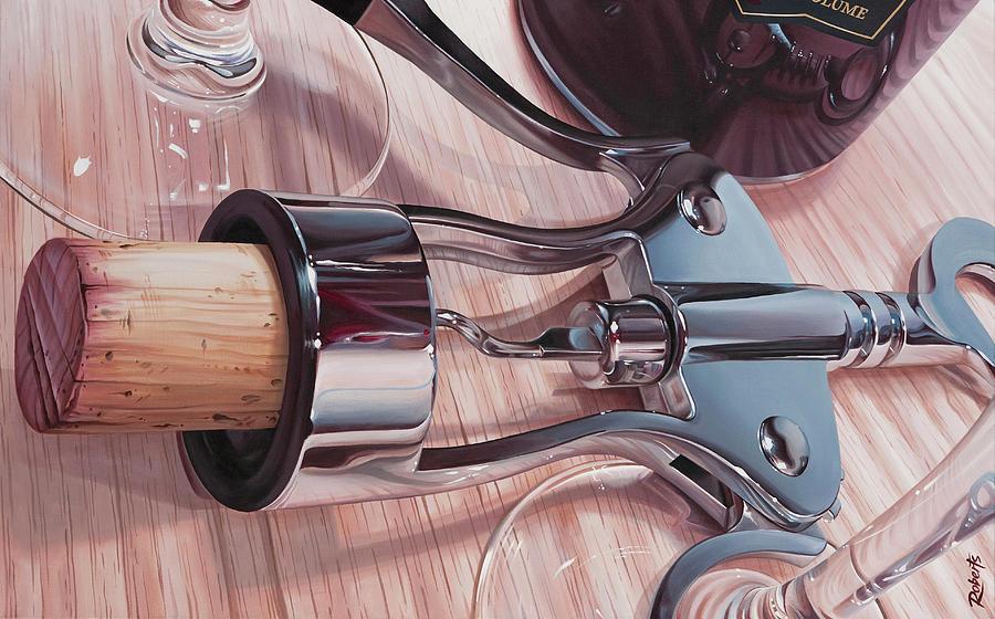 Wine Painting - Wine Opener by Ed Roberts