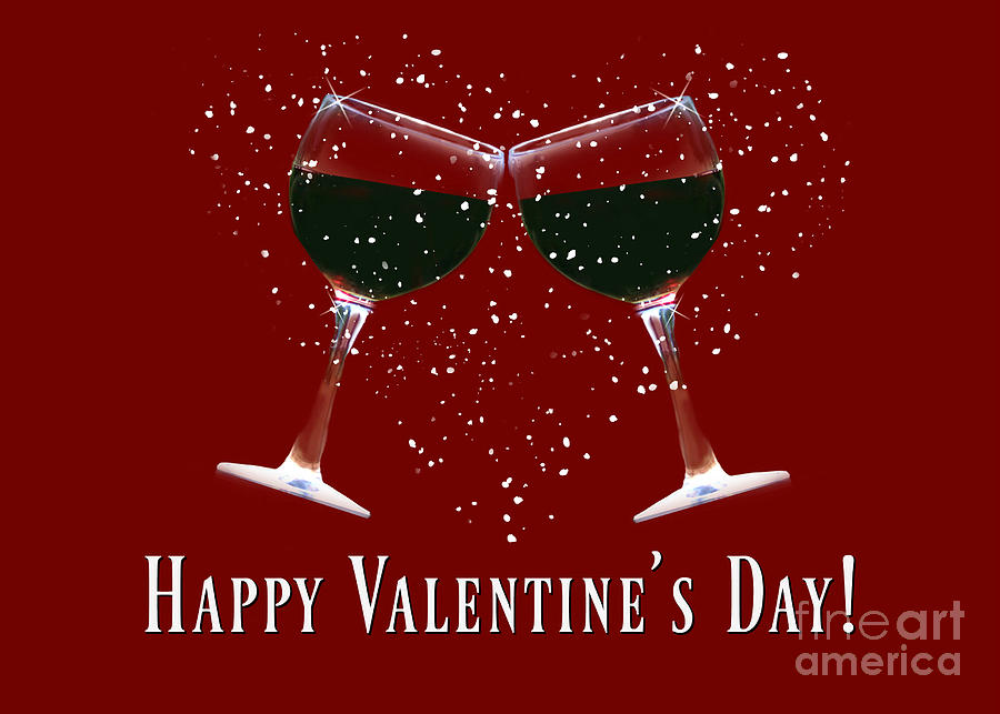 Wine Themed Happy Valentines Day Photograph by Stephanie Laird